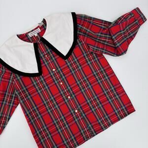Vintage Red Plaid Button Down Shirt